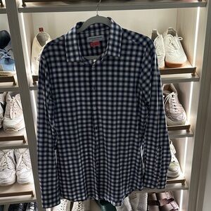 Mizzen+Main Blue and White Checkered Men's Shirt